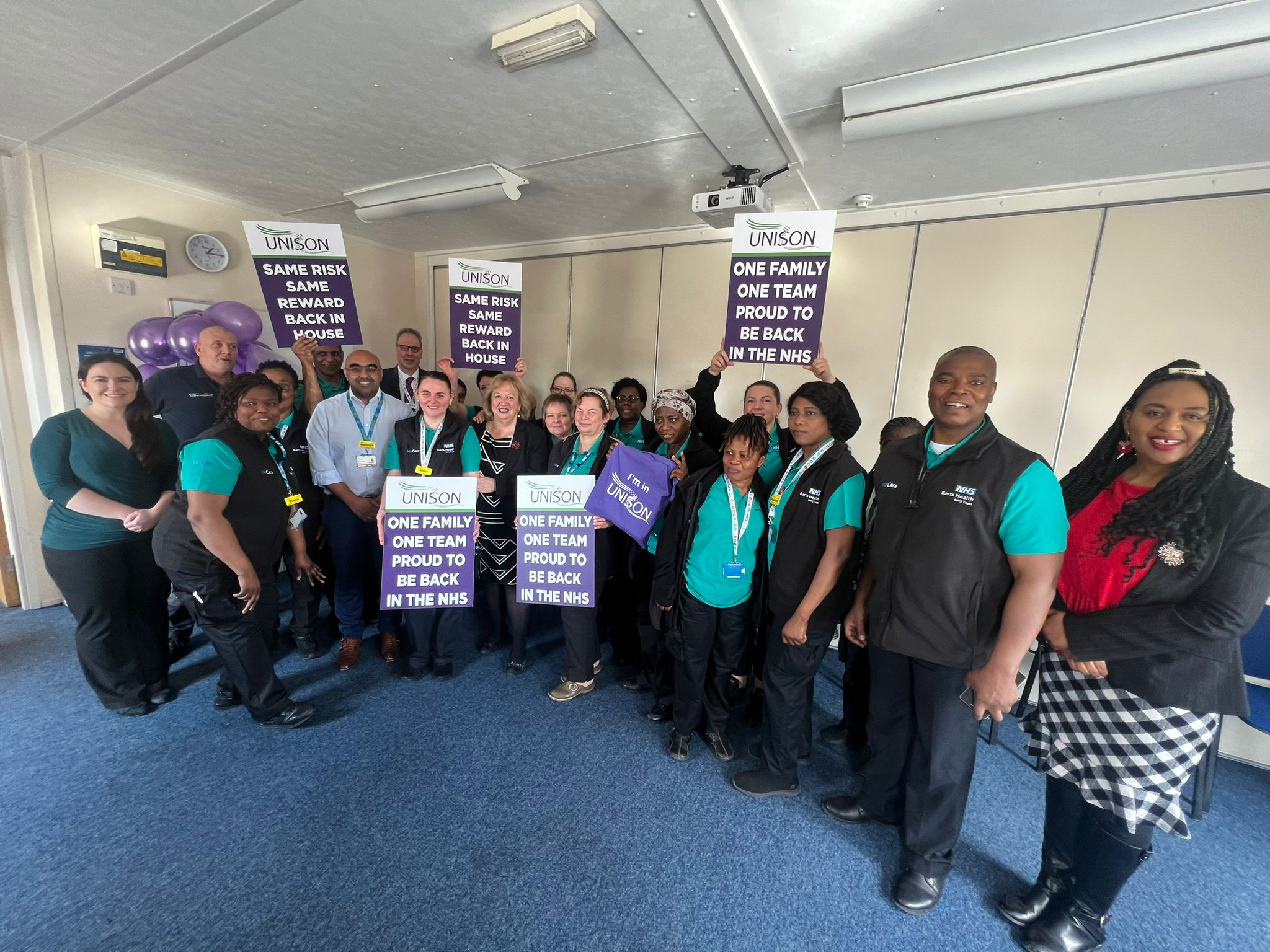 Cleaning, catering, and support staff at Barts Health NHS Trust are now